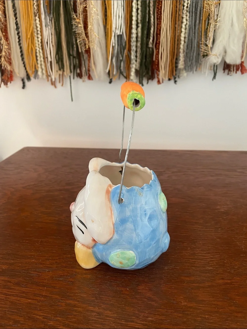 Adorable bunny mini ceramic basket